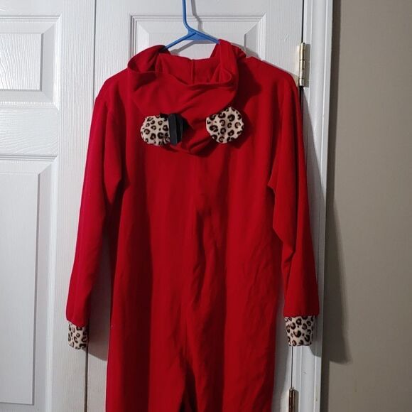 Disney Minnie Mouse Hoodie Leopard One Piece Pajama Onsie SZ M - Picture 8 of 9